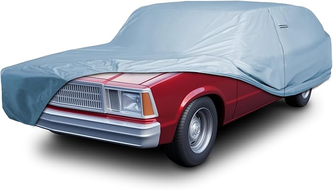 iCarCover Premium Car Cover for 1978-1983 Chevy Malibu Wagon Heavy Duty Waterproof All-Weather Automobiles Custom Fit Indoor Outdoor UV Snow Protection Covers with Straps and Bag