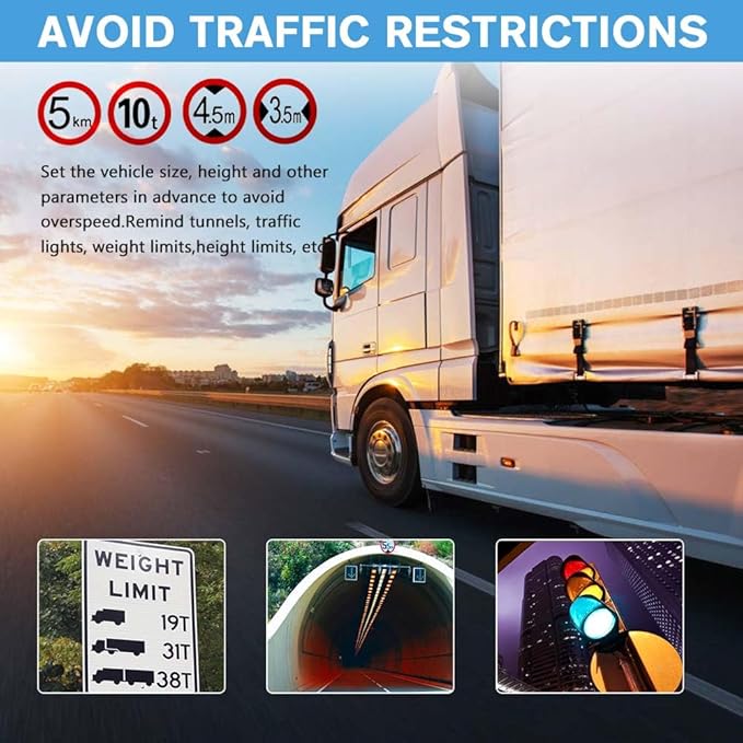 GPS Navigator for Car Truck 7 inch Touch Screen,2025 North America Maps Free Lifetime Updates,Turn-by-Turn Voice Guidance, Speed & Red Light Warning