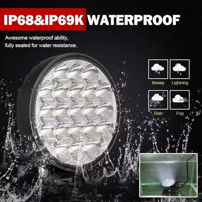 BIGLION.X 6-Inch Round LED Offroad Light 2pcs 210W 32000LM Super Bright Spot Driving Light With Wiring Harness Waterproof IP68 12V 24V for Pickup Trucks UTV SUV