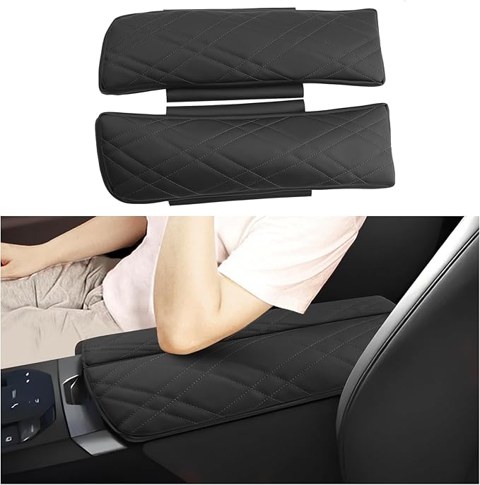 SXCY for 2022-2024 2025 BMW iX Armrest Cover [Add Pad] 2024 2025 iX Center Console Cover for 2024 2025 BMW iX Console Cover Pad 2022-2024 2025 iX Accessory (Black)