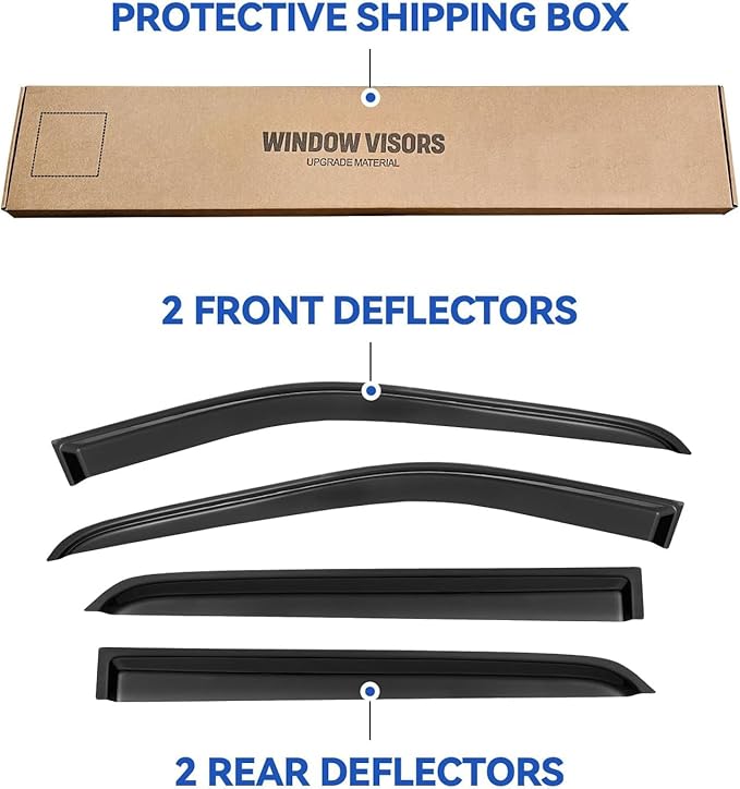 Window Visors Rain Guards for 2018 2019 2020 2021 2022 2023 2024 Nissan Kicks, Out-Channel Window Vent Wind Deflectors Visors Shades for 18-24 Kicks