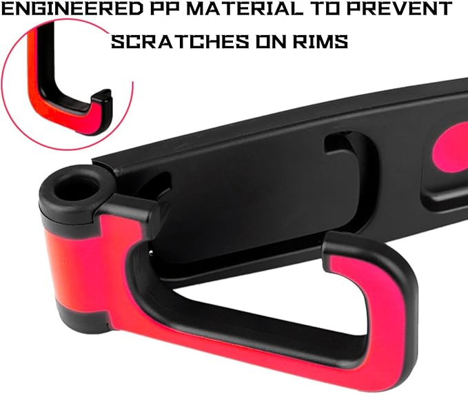 Bike Rack Garage Bicycle Wall Mount Holder Garage Hooks for Hanging Bike Bicycle Vertical Bike Hooks Easily Hang/Detach in Indoor Bike Storage or Garage Organizers and Storage Red