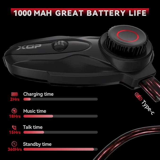 X10 10 Riders Group Mesh Motorcycle Intercom, 3000m Motorcycle Bluetooth Headset V5.3 with Audio Multitasking/Music Sharing, Helmet Communication Systems for ATV/Snowmobile/Ski, 2 Pack