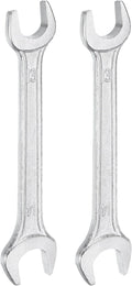 HARFINGTON 2pcs Double Open End Wrench 13mm x 14mm Metric 15 Degree Offset Angle Small Flat Head Wrench Galvanizing Open Ended Spanner for Automotive Repair Furniture Assembly