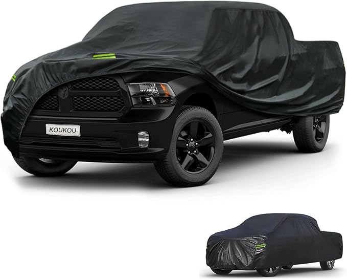KouKou Truck Cover Waterproof All Weather, 7 Layers Heavy Duty Pickup Truck Cover Outdoor Length from 232 to 242 inches,Universal Fit Ford F150,RAM 1500 2500 3500,Toyota Tundra ect.