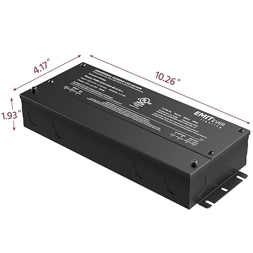 EMITEVER Dimmable Led Driver, 200W AC 110V-277V to DC 24V Transformer, 5-in-1 Dimming: ELV/MLV/TRIAC / 0-10V / 1-10V / 10V PWM/Potentiometer, Waterproof IP67 and UL Listed