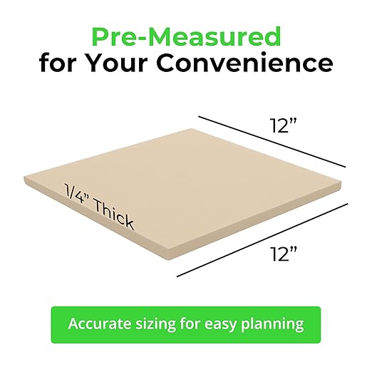 XCEL Equipment Pads, Anti Vibration Non Slip Furniture Pads Customizable Acoustic Foam Rubber Pads Versatile Adhesive and Non-Adhesive (12" x 12" x 1/4" (4 Pack), Cream- Adhesive One Side)