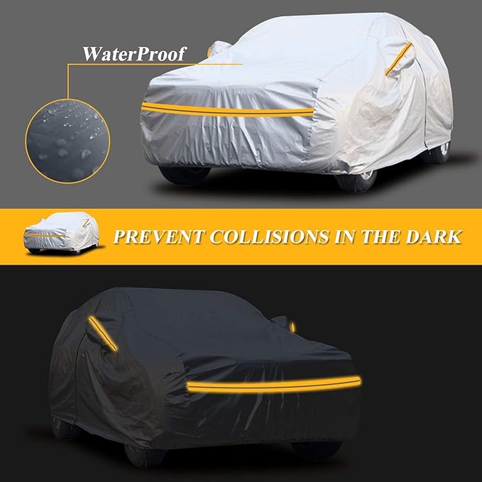 Autsop SUV Car Cover Waterproof All Weather,12-Layer Car Covers for Automobiles Outdoor Heavy Duty Full Exterior Covers for SUV(188-192 Inch)