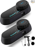 FreedConn Motorcycle Bluetooth Headset, TCOM VB 2-Way 800M Helmet Communication Systems,Motorbike Bluetooth Intercom, intercomunicador para motos/FM/BT5.0/Siri/2 in 1 Mic for full/3/4 Helmet(2Pack)