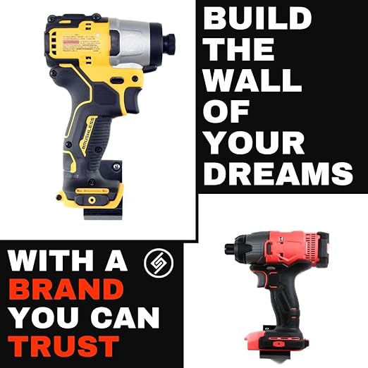 Spartan Mount for Ryobi Battery - Wall Display Hook Holder, Convenient, Easy Access Storage for All Size Ryobi Power Tool Batteries, Strong Low Profile Bracket, Garage Organizer