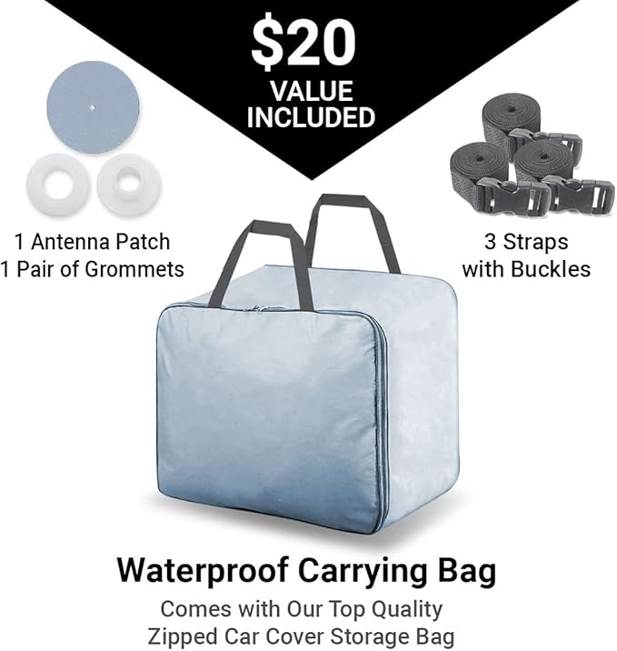 iCarCover Premium Car Cover for 1982-1987 Chevy Cavalier Heavy Duty Waterproof All Weather Automobiles Custom Fit Indoor Outdoor UV Snow Protection Covers with Straps and Bag