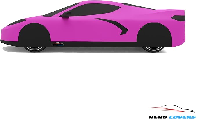 C8 Car Cover Fit for Corvette C8 Indoor and Outdoor Protection (Pink)