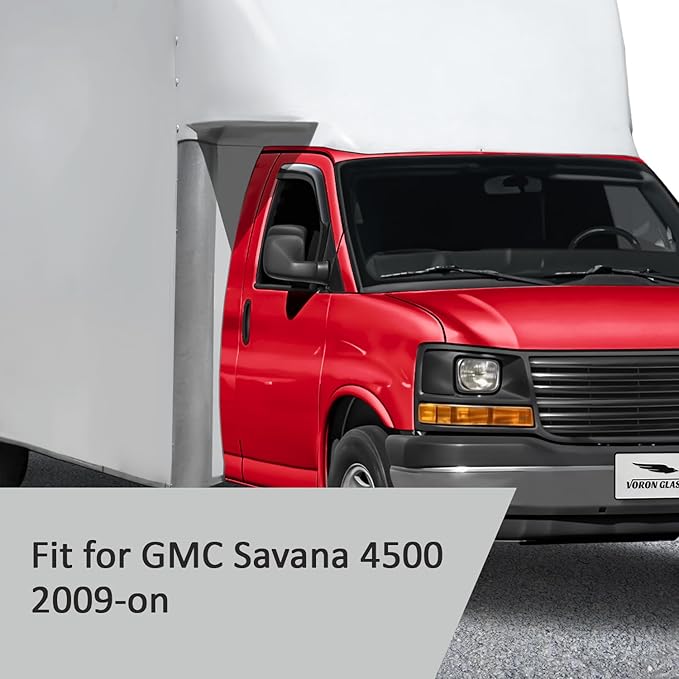 Voron Glass in-Channel Extra Durable Rain Guards for GMC Savana 4500 2009-2025, Window Deflectors, Vent Window Visors, 2 Pieces - 200283