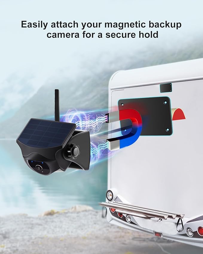 Metal Mounting Plate for Magnetic Wireless Backup Camera, 4.6"x3.1" Metal Base with 2mm Edge, Screw & Double-Sided Adhesive Installation – Compatible with RVs, Trucks, Trailers