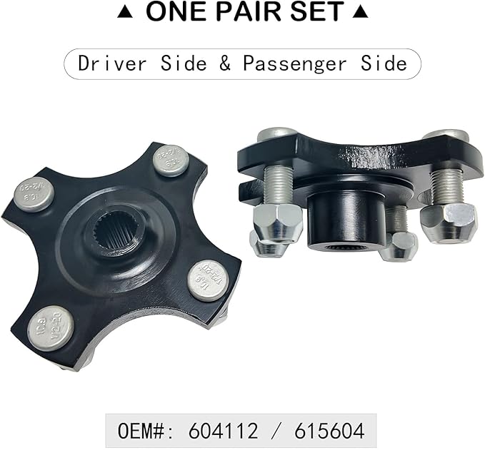 LOSTAR Rear Wheel Hub Flange Plate with Nuts Compatible with 2008-Up EZGO RXV Gas & Electric Golf Cart, 2 PCS Driver and Passenger Side Axle Hub Assembly Replaces 604112