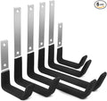 Sposuit Garage Hooks Wall Mount - 6 Pack Heavy Duty Steel Hangers for Tools, Ladders, Bikes, Bulk Items, Ropes
