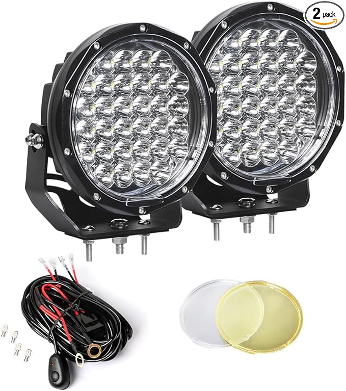 EXZEIT 7 Inch 256W Driving Lights 20480 Lumens Fog Lights Offroad Light Driving Lights for Jeep Wrangler Trucks Toyota Pickup GMC SUV Ford