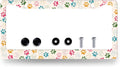 Colorful Dog Paws License Plate Frame Animal Dogs License Plate Holder Stainless Steel Funny Design with 2 Holes and Screws 12.3" x 6.3"