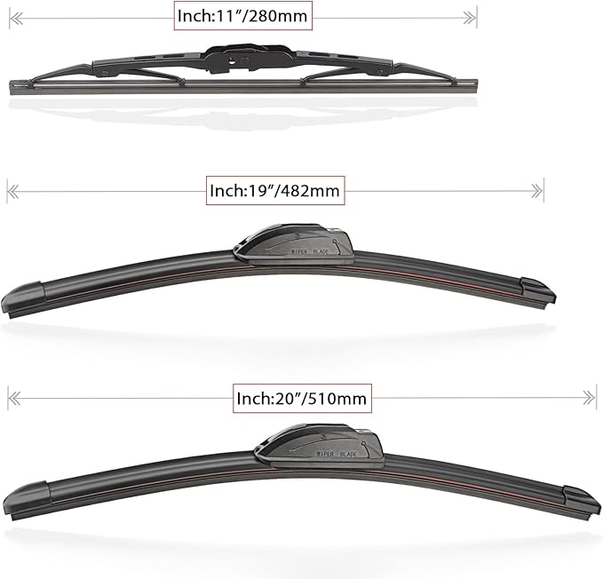 Windshield Wiper Blades Replacement for Honda CRV CR-V 1997 1998 1999 2000 2001 Original Factory Quality Front Rear Wipers Blade Set for My Car - 20" 19" 11" (Pack of 3)