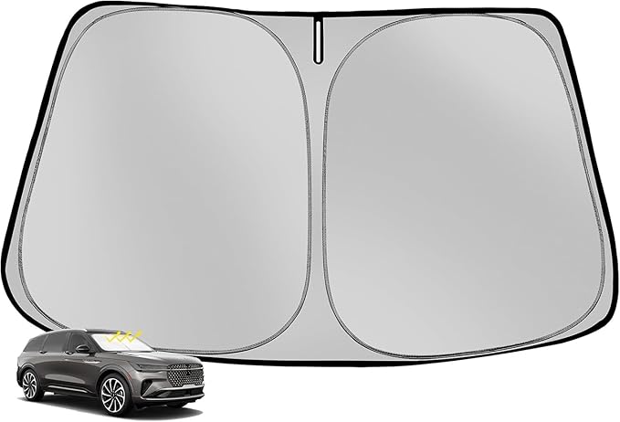 Windshield Sun Shade for 2024-2025 Lincoln Nautilus Foldable Sun Sunshade for Car Front Window Blocks UV Rays and Heat Automotive Interior Protector Custom Fit Accessories