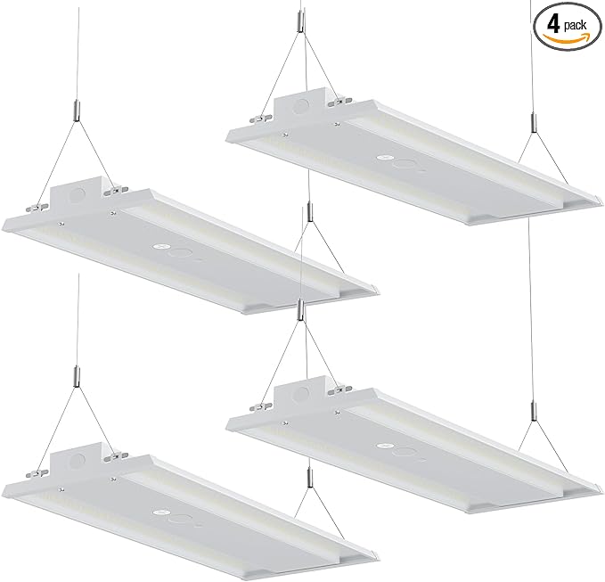 LED Linear High Bay Light, 210W High Bay Shop Lights Fixture, Compatible with Industrial 120-277V, 31500LM Linear High Bay Light for Shop Garage Warehouse, UL Complied, 4 Pack, White