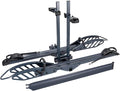 CyberRack E2 Hitch 2 E-Bike Rack with Ramp,200 lbs Capacity Electric Bike Carrier Foldable Platform Mount, Up to 5-inch Fat Tire Bicycle for 2'' Receiver Cars Trucks SUVs Minivans RV, Trailer