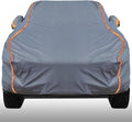 KEYOOG Universal Waterproof Heavy Weight Full Car Covers, Fit Pickup, All Weather, Outdoor Full Cover Weatherproof UV Sun Protection Snow Dust Storm Resistant with PEVA Cotton, Fit Length 213"-237"