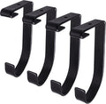 4-Pack Heavy Duty Add-On Flat Hook Accessory for Garage Ceiling and Wall Storage, Alloy Steel, Black - Suitable for FLEXINOUMTS Racks