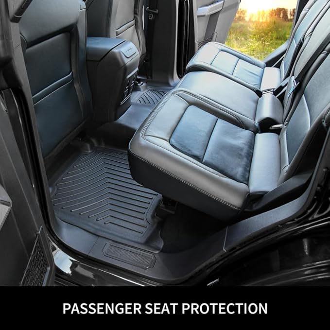 OEDRO Floor Mats Accessories Set (Full Set + Cargo) Fit for 2022-2025 Jeep Wagoneer, Custom Fit TPE All-Weather Floor Liners, Black