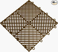 Big Floors RaceDeck Free-Flow Open Rib Self-Draining Design, Durable Copolymer Plastic Interlocking Modular Garage Flooring Tile (Espresso, 48 Pack of 12 x 12" Tiles)