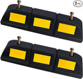 Parking Stopper for Garage Parking Aid 2 Pack Block, Car Truck Curb Floor Parking Lot Wheel Tire Stops Bumpers with Bolt Installation, Rubber Vehicles Aid Gadgets