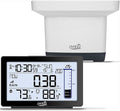 Wireless Rain Gauge Outdoor, Digital Rain Gauge Outdoors Best Rated with Thermometer,Accurate Self-Emptying Rain Measure Gauge for Garden,Remote Electronic Rain Meter,Freeze Proof Rainfall Measurer