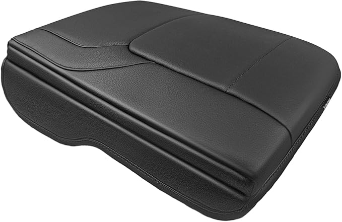 Muslogy Center Console Armrest Cover Compatible with Dodge Ram1500 2500 3500 2019-2025 Comfort Armrest Pad Arm Rest Cushion Vegan Leather Protector 1-Inch Extra Thick(Bucket Seat ONLY, NO FOR LIMITED)