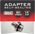 Self-Sealing Tire Inflator Adapter (1 Pack) – 1/4” NPT Male to Schrader Valve, Leak-Free O-Ring, No Tape Needed