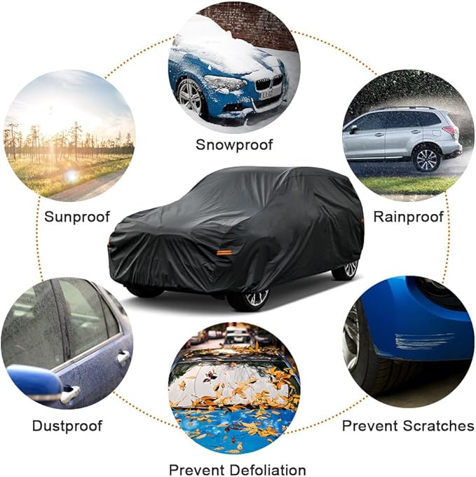 Kayme 7 Layers SUV Car Cover Custom Fit for GMC Yukon XL (2000-2025) Waterproof All Weather for Automobiles, Outdoor Full Cover Sun UV Rain Protection.