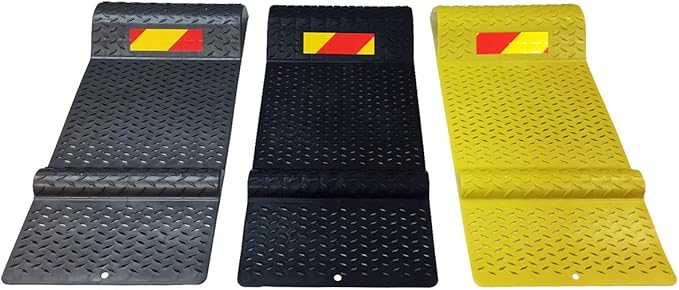 Electriduct Pack of 6 Plastic Parking Mat Guides for Garage Vehicles, Antiskid Car Safety Park Aid - Black