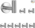 NearMoon Bath Towel Hooks- SUS 304 Stainless Steel Robe Hook Holder, Heavy Duty Coat Hook for Bathroom Livingroom Hotel Kitchen Garage, Wall Mounted (Brushed Nickel, 8 Pack)