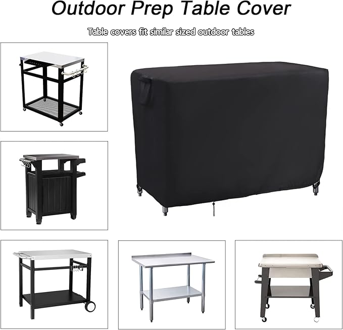 Kingling Outdoor Prep Table Covers, Waterproof Stainless Steel Table Cover Metal Table Cover Protection for Patio Kitchen Prep/Work Tables - 72''L x 30''W x 35''H