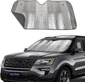 Big Hippo Car Windshield Sun Shade-Jumbo/Standard Car Window Shades Keeps Vehicle Cool-Front UV Ray Protector Sunshade-Easy to Use Sun Shade-Silver(55.16"X 27.5")