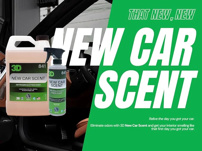 3D New Car Scent Air Freshener – 16oz Spray Bottle – Long-Lasting, Non-Toxic, Water-Based Formula with Organic Oils – Safe for Pets, People & All Surfaces
