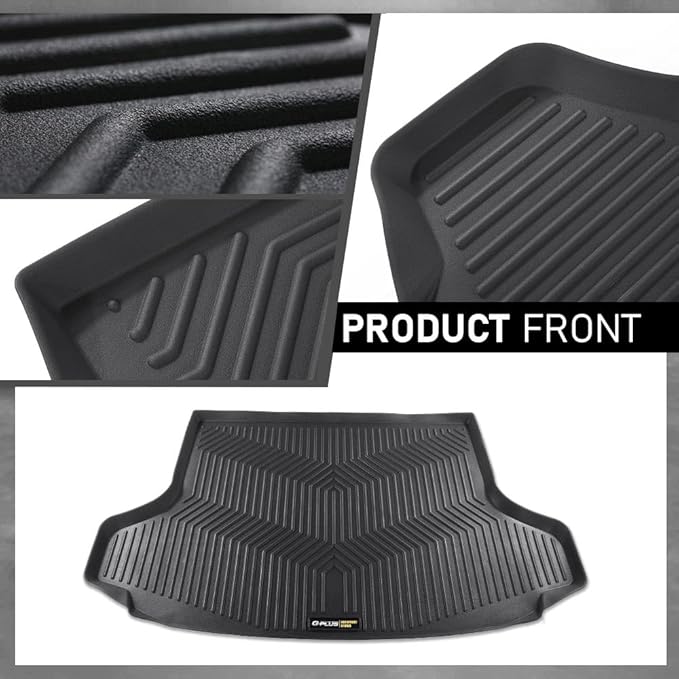 G-PLUS Rear Trunk Mat Compatible with Honda HRV 2023 2024 2025 TPE All Weather Full Cover Protection 1 Piece Black Cargo Mats Floor Mats