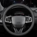 New Nappa Leather car Steering Wheel Cover, Anti-Slip, Safety, Soft, Breathable Full Surround Universal 15 inch Black