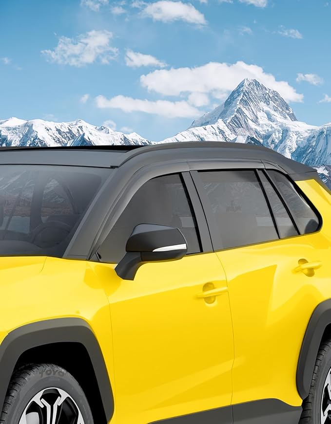 Tape-On Window Rain Guards Fit for Toyota RAV4 2019-2025 Extra Durable Window Deflectors Vent Visors Shades Exterior Car Accessories Visors Rain Guards - 6 pcs