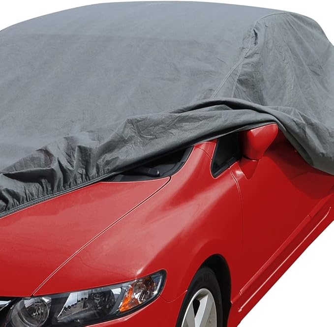 Motor Trend Breathable Lightweight Car Cover, Anti-Moisture Build-Up Water-Resistant Scratch-Resistant Travel-Friendly, Universal Fit for Cars SUVs Trucks Vans All-Weather Outdoor/Indoor, (M) 170" L