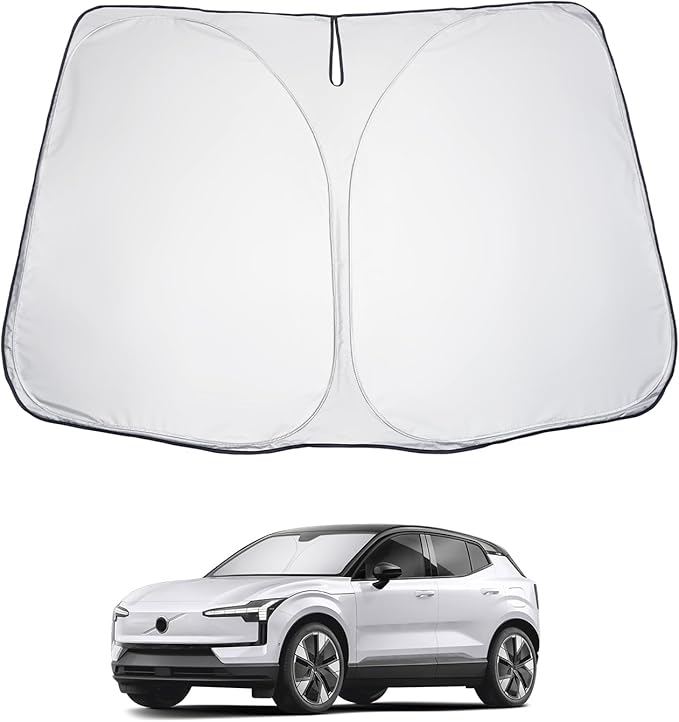 LUWU for 2025 EX30 Windshield Sun Shade EX30 Windshield Sunshades 2025 EX30 Accessories Foldable Sunshade Cover Block UV Ray Front Window Sunshade