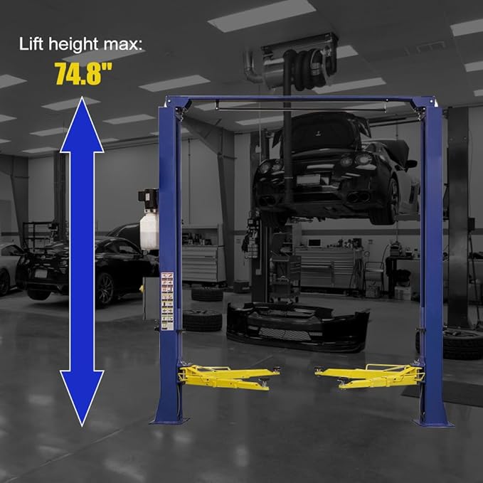 Car Lift 9,000lbs 2 Post Auto Lift Overhead Auto Truck Hoist for Home Garage, 110V