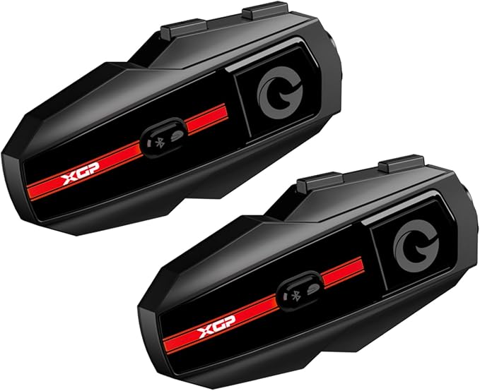 Motorcycle Bluetooth Headset V5.2 with Music Sharing, 2-Way Motorcycle Helmet Bluetooth with IP67 Waterproof, Helmet Communication Intercom Systems with Hi-Fi Speakers for ATV/Snowmobile, 2 Pack