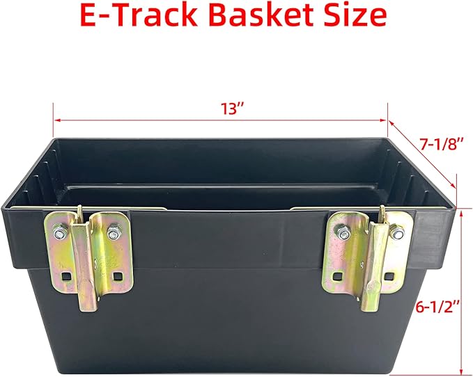 1 Pack Heavy Duty E-Track Basket for E-Track Systems, Trailer E Track Organizing Storage Pail,Organization Bin for Trucks, E-Track Storage Bin - E Track Accessories