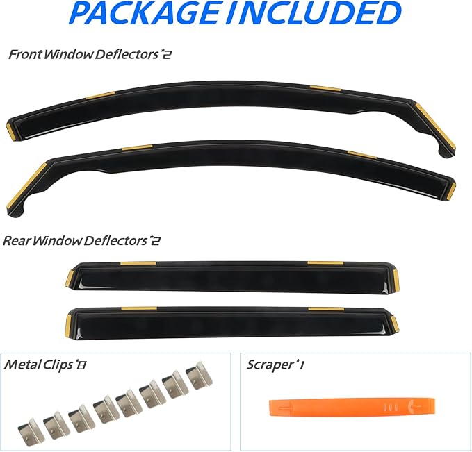 in-Channel Window Rain Guards for 2017-2022 Honda CRV(CR-V), ‌Sturdy Side Wind Deflectors, Vent Window Visors for Cars, Vent Deflector Shade Shield, 2017 2018 2019 2020 2021 2022