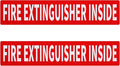 Madrigal Fire Extinguisher Inside Sticker Sign,2Pack 12x2.5" Self-Adhesive Vinyl, Weatherproof & UV Protected for Cars, Trailers, Rv's, Trucks and Vehicles, Red on White